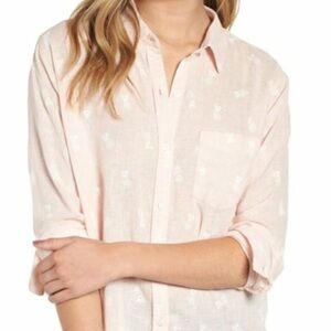 Rails Linen Charlie White Pineapples Shirt Size Medium